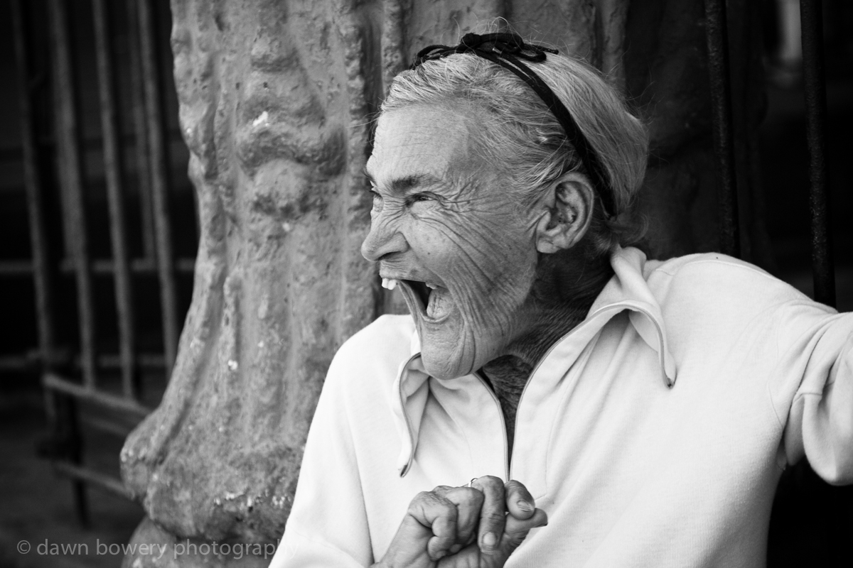 laughing old woman